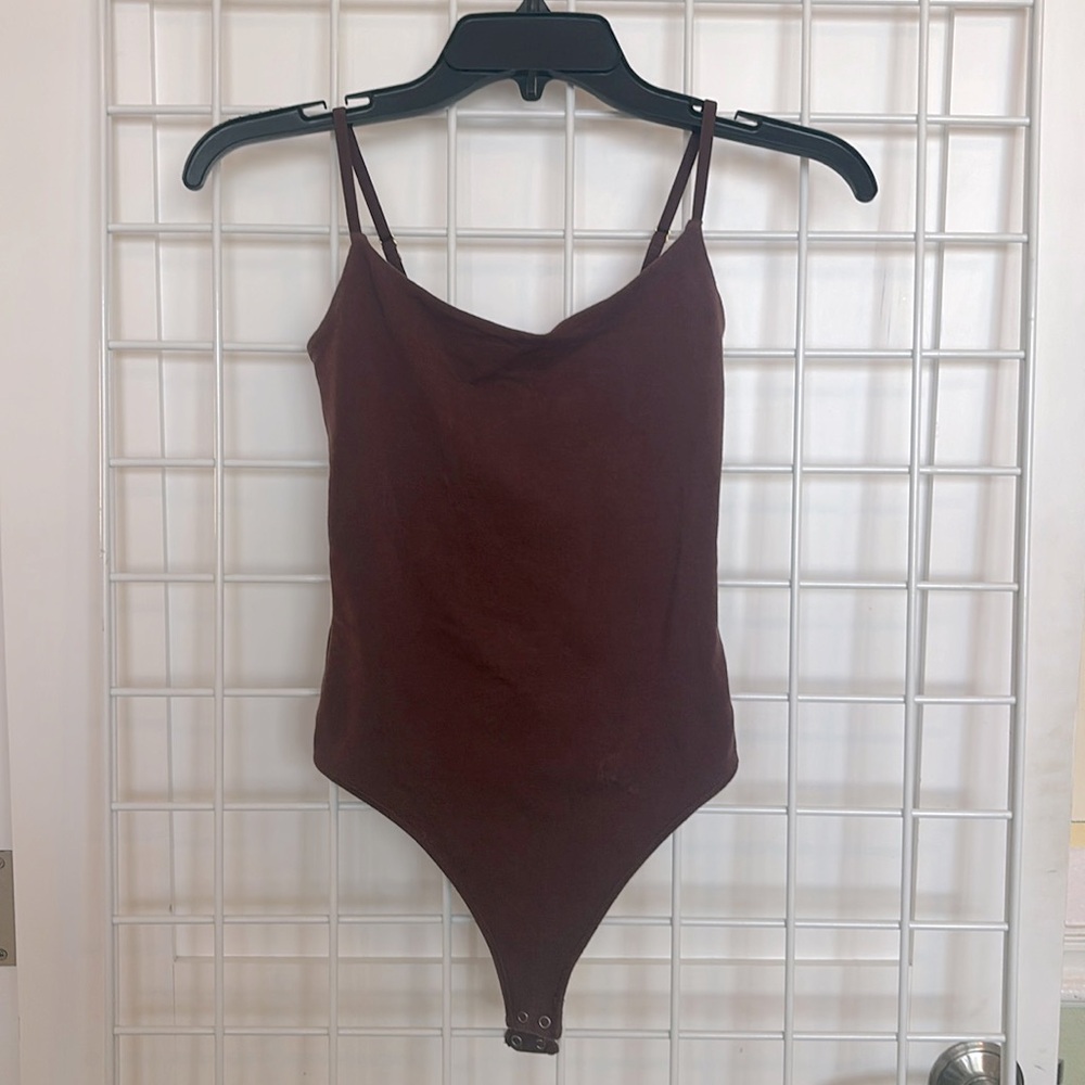 Abercrombie & Fitch Soft A&F chocolate brown tank bodysuit
